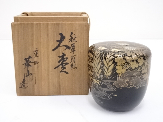JAPANESE TEA CEREMONY / LACQUERED TEA CADDY AUTUMN PLANT NATSUME 